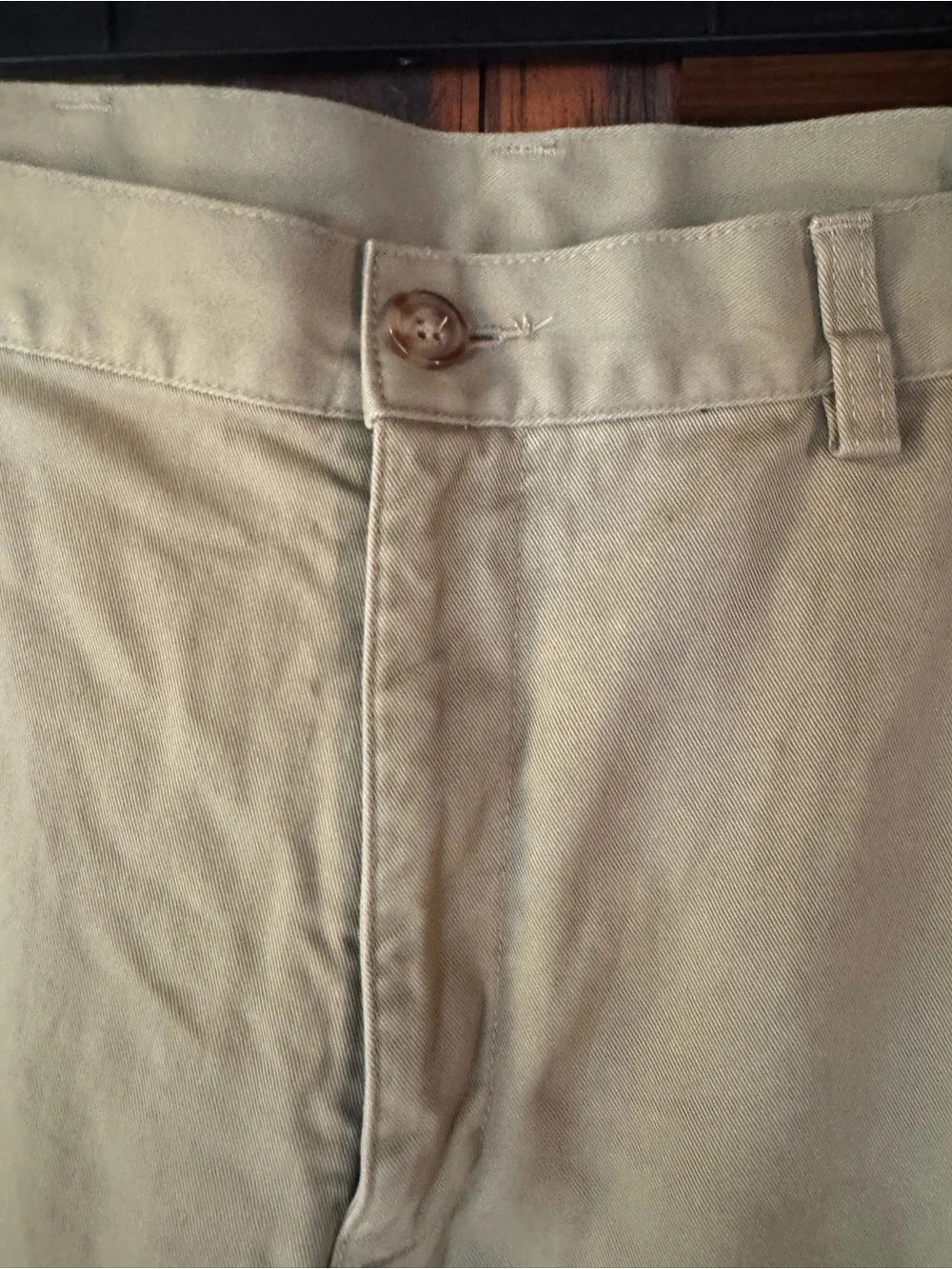 L.L. Bean Men's Tan Chino Pants flannel lined waist 34 length 34